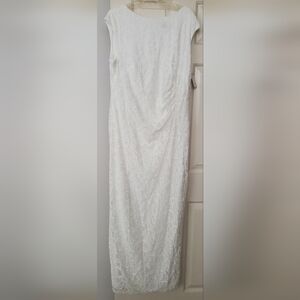 New with Tags - David's Bridal Wedding Dress - ivory lace gown with godets